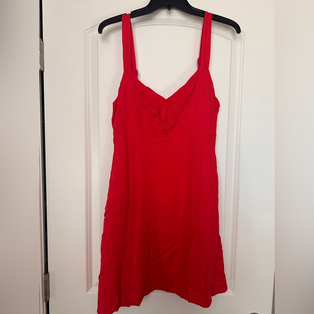 Old Navy Bright Red Slip Dress with V-Neck